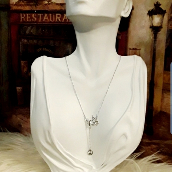 NEW s925 Sign of Peace Dove/Olive Branch Necklac - Picture 4 of 7